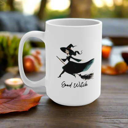 Good Witch Bad Witch Reversible Halloween Mug 15oz