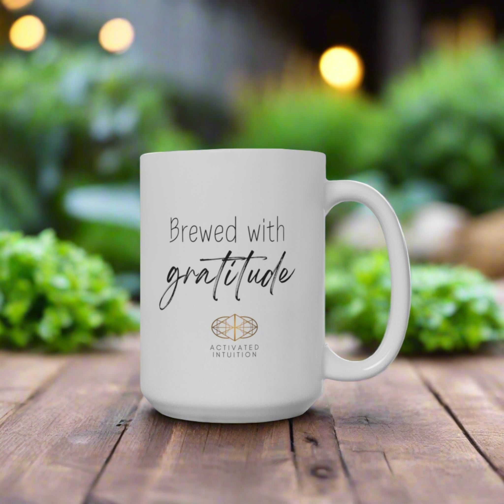 Mindfulness Mug: Brewed with Gratitude (15 oz)