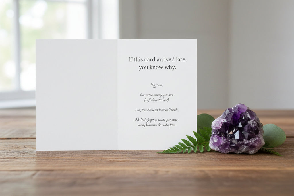 Mercury Is in Retrograde: If this card is late, then you know why. | Greeting Card (with personal message)