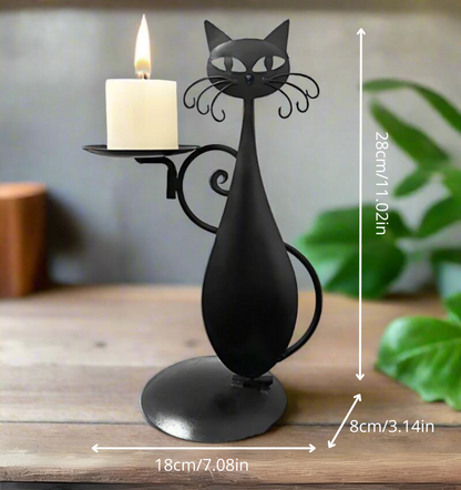 Black Cat Candle Holder