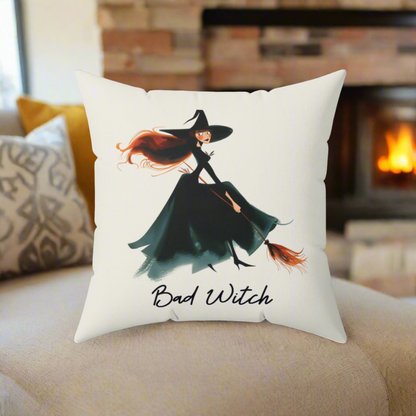 Good Witch Bad Witch Reversible Faux Suede Pillow