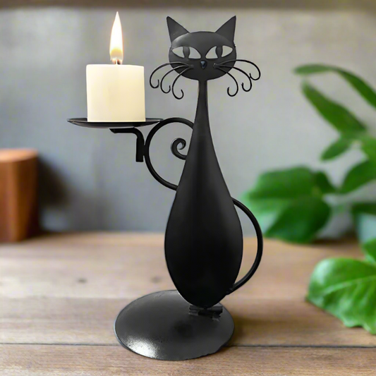 Black Cat Candle Holder