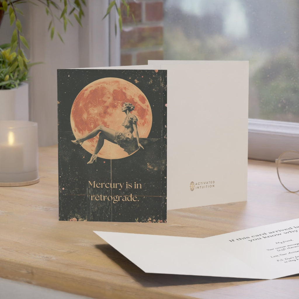 Mercury Is in Retrograde: If this card is late, then you know why. | Greeting Card (with personal message)