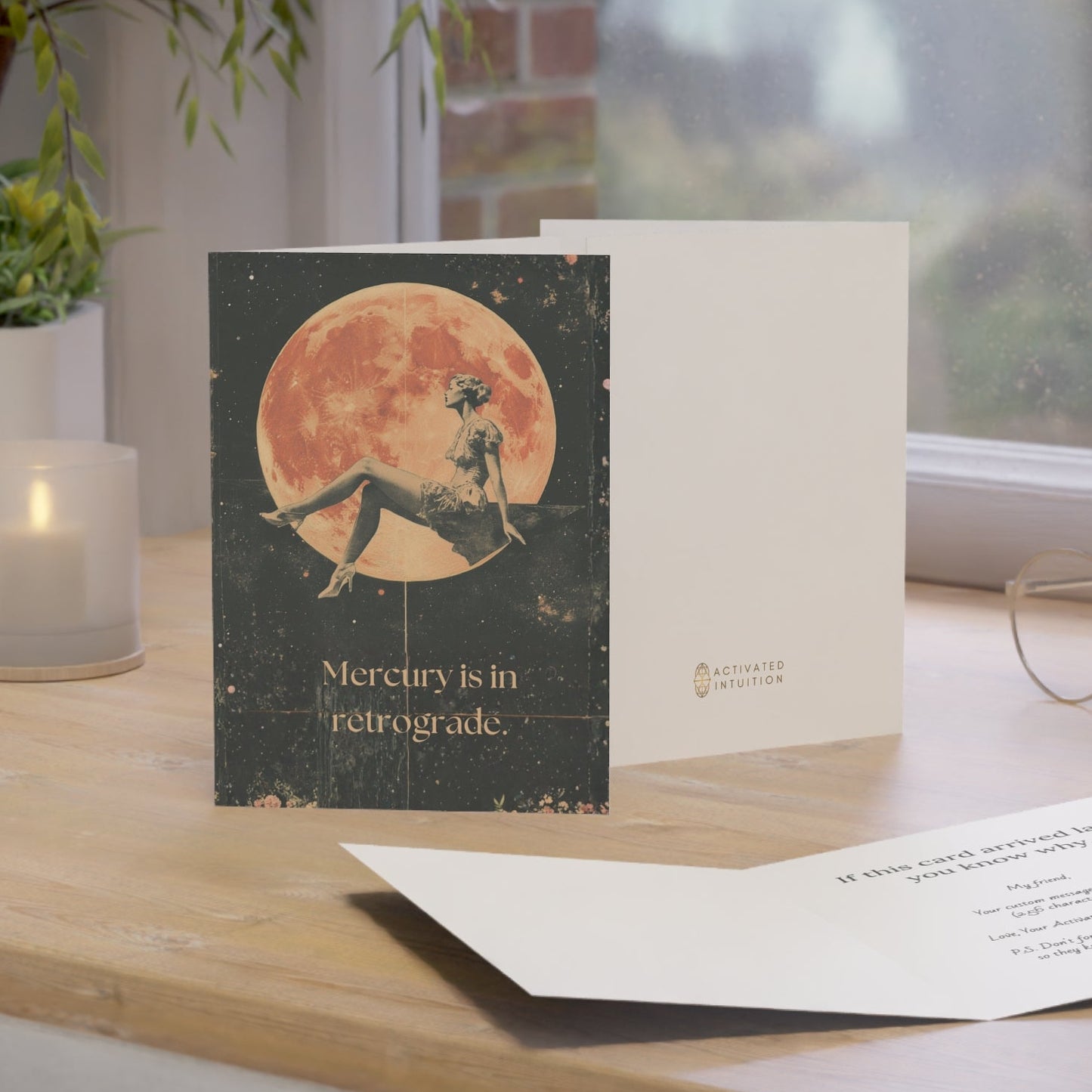 Mercury Is in Retrograde: If this card is late, then you know why. | Greeting Card (with personal message)