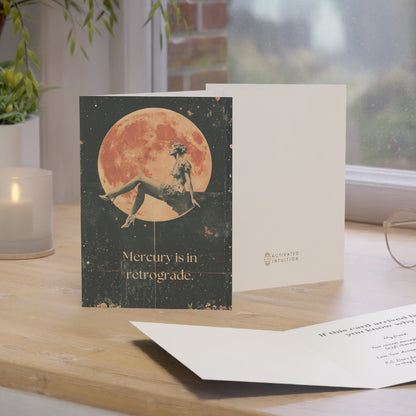 Mercury Is in Retrograde: If this card is late, then you know why. | Greeting Card (with personal message)