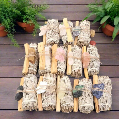 Sage, Palo Santo & Crystal Bundle