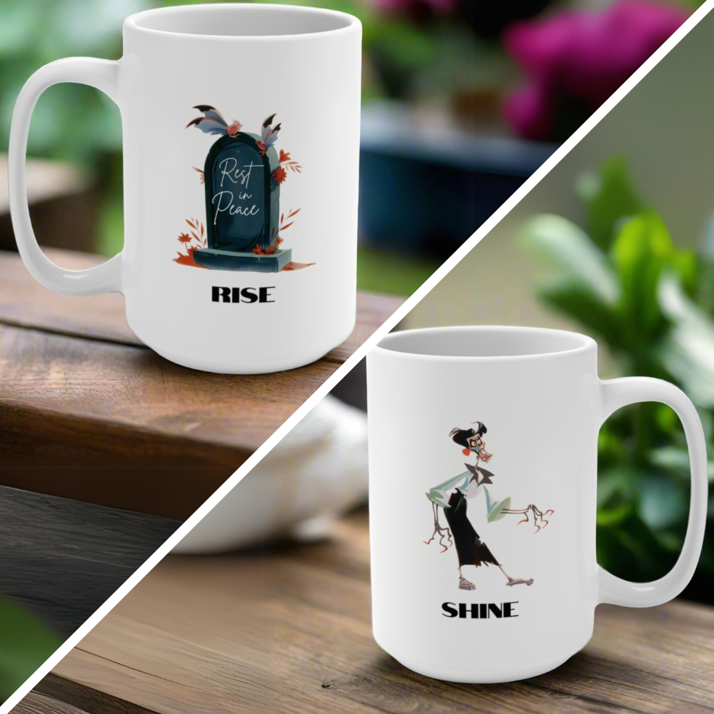Otherworldly: Zombie Rise and Shine Female Reversible Mug (15 oz)