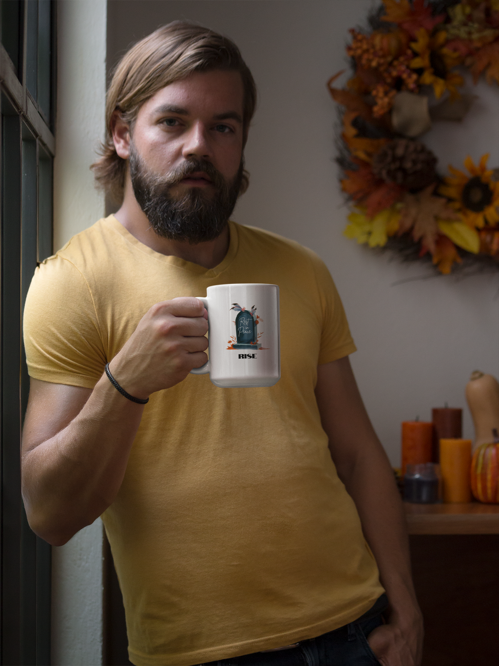 Otherworldly: Zombie Rise and Shine Male Reversible Mug (15 oz)