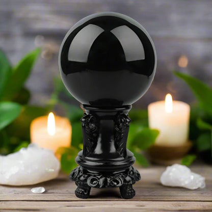 Obsidian Crystal Ball with Stand