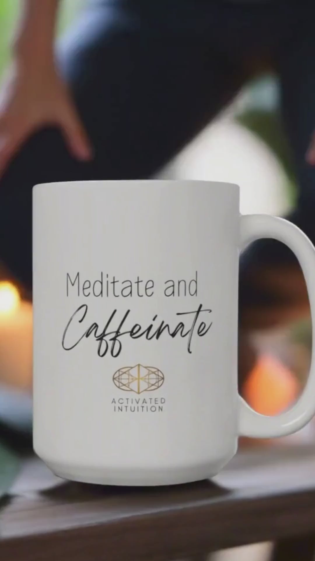 Meditate and Caffeinate Mindfulness Mug (15 oz)